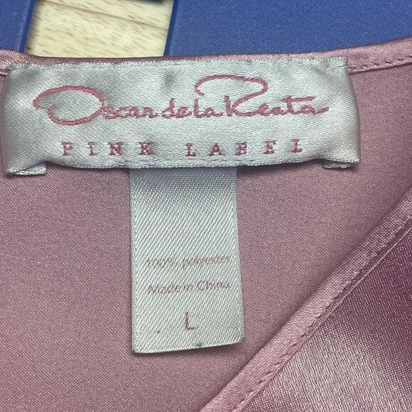 Oscar De La Renta Vintage Silky Coquette Cami Tank Large Lace Trim Satin Layer - Picture 7 of 8